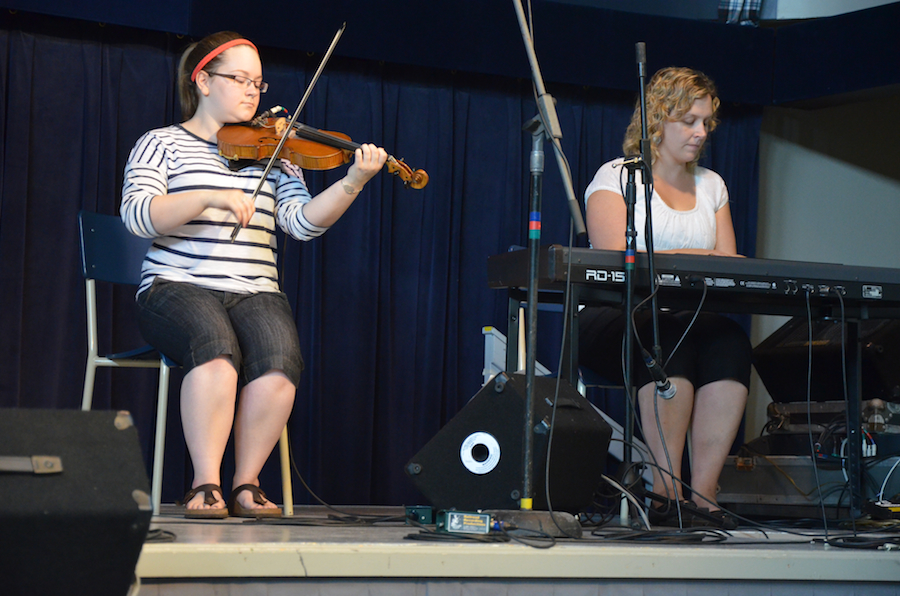 Mckayla MacNeil on fiddle accompanied by Leanne Aucoin on keyboards