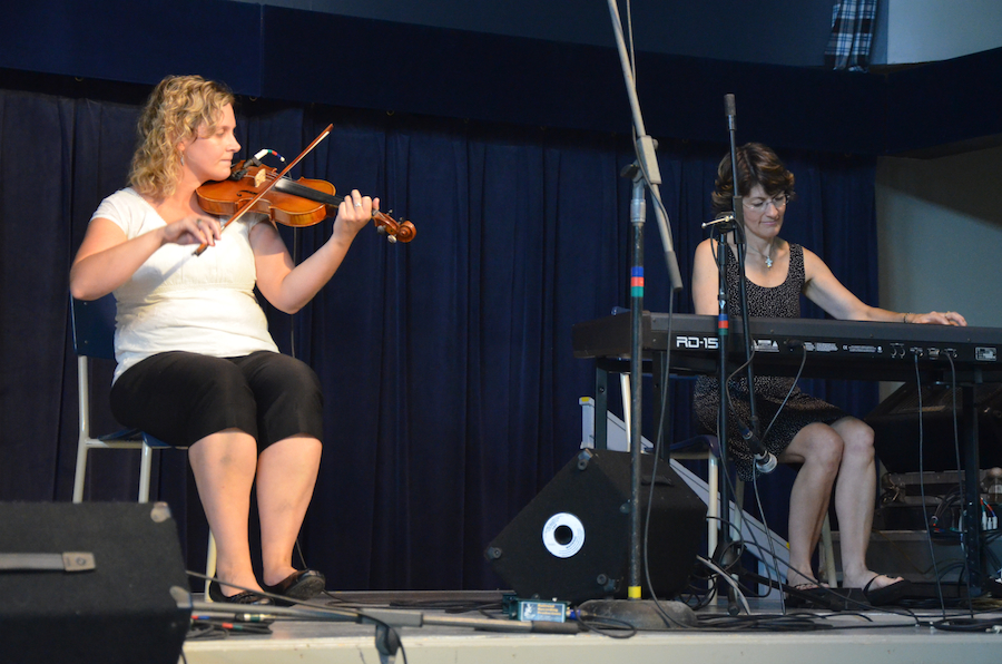 Leanne Aucoin on fiddle accompanied by Hilda Chiasson on keyboards