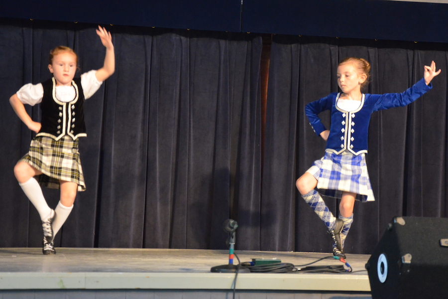 Olivia Burke and Zoë MacLellan Highland dancing