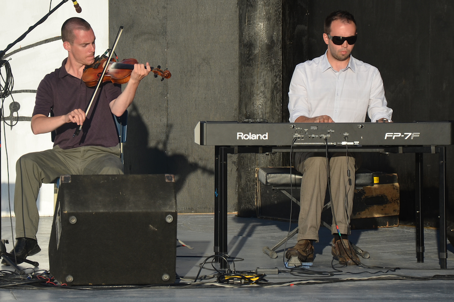 Mike Hall on fiddle accompanied by Kolten Macdonell on keyboard