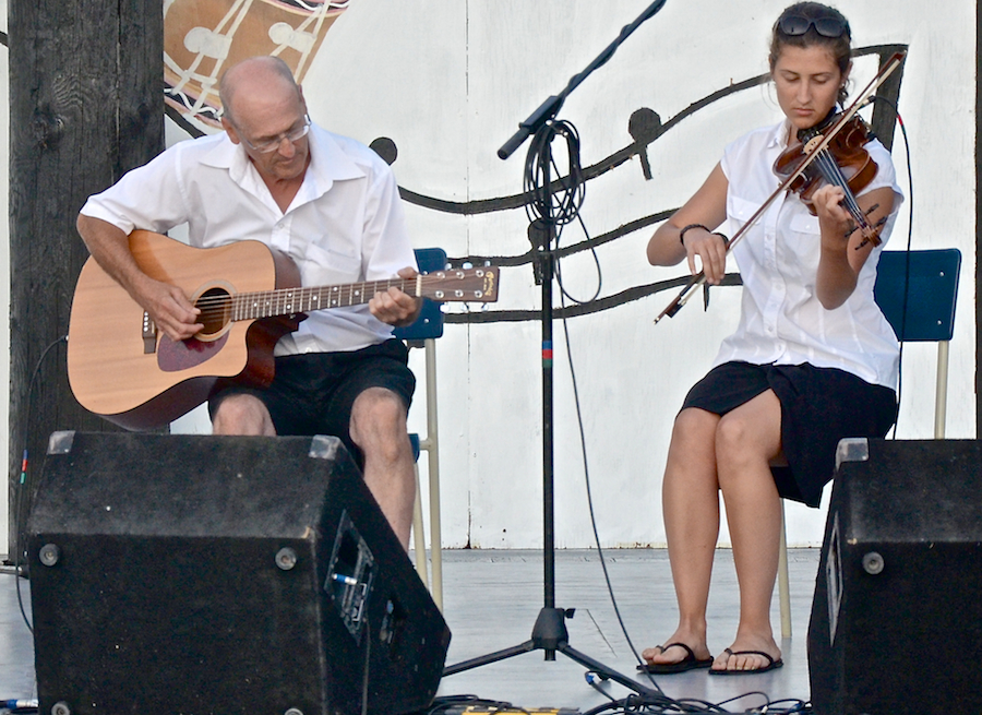 Janelle Boudreau on fiddle accompanied by James Boudreau on guitar