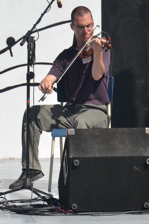 Mike Hall on fiddle