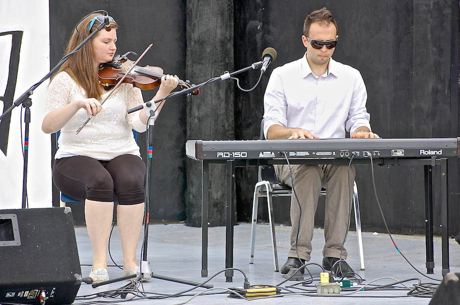 Kayla Marchand on fiddle accompanied by Kolten MacDonell on keyboard