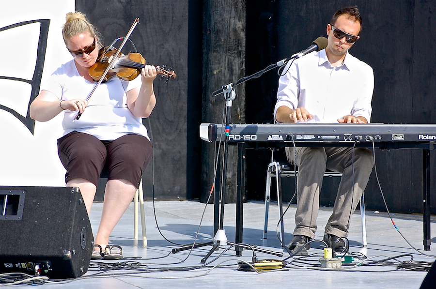 Dara MacDonald on fiddle accompanied by Kolten MacDonell on keyboard