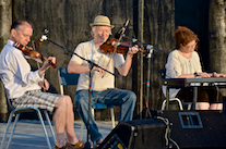Larry Parks and Paul Cranford on fiddles accompanied by Sara Beck on keyboard