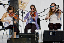 Michaela Forgeron, Natalie DeCoste, and Kayla Marchand on fiddles