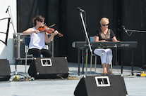 Stephanie MacDonald on fiddle accompanied by Betty Lou Beaton on keyboard