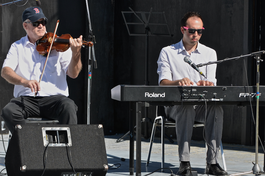 Bernard MacDonnell on fiddle accompanied by Kolten MacDonell on keyboard