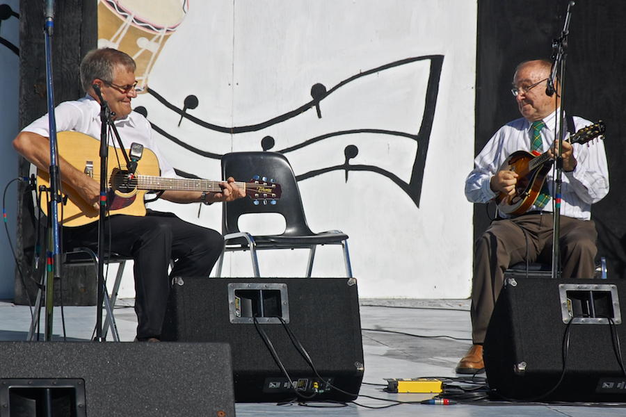 Marcellin Chiasson on mandolin accompanied by Gaston Aucoin on guitar