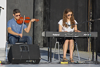 Olivier Broussard on fiddle accompanied by Paryse Broussard on keyboard