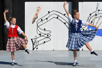 Sophie and Madeleine LeVert from the Kelly MacArthur School of Dance highland dancing to recorded music
