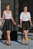 Lauren and Janelle Boudreau step-dancing