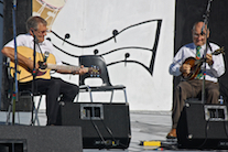 Marcellin Chiasson on mandolin accompanied by Gaston Aucoin on guitar