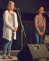 Ella and Abby Hartson singing a cappella