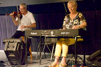 Kinnon Beaton on fiddle, accompanied by Betty Lou Beaton on keyboard