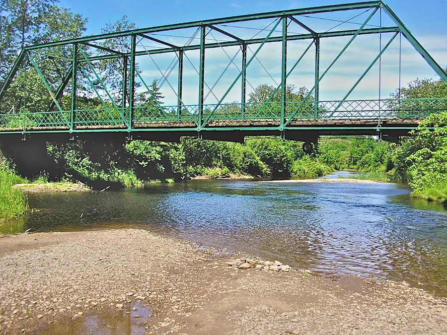 View downstream from beneath Murrays Bridge