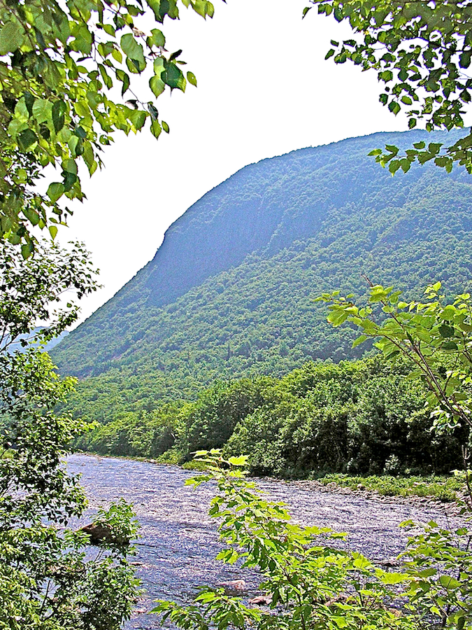 La Montagne Noire (Black Mountain) looms above the Chéticamp River