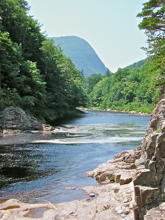 View downriver from the first side trail above the First Pool