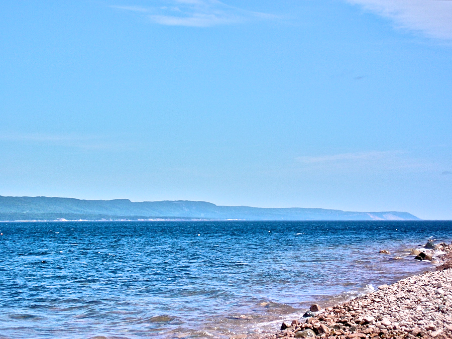 View from Little Grappling Beach at the base of Kellys Mountain