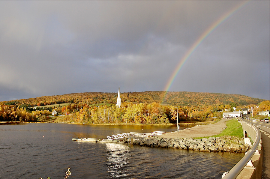 Rainbow above St Mary’s and Mabou Mountain