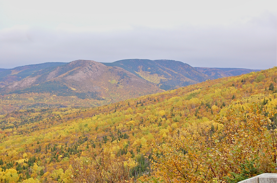 Mountains above Pleasant Bay from the Cabot Trail