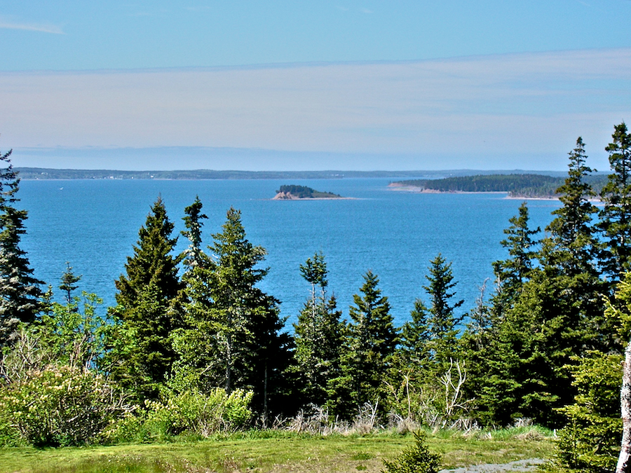 St Peters Bay, Lennox Passage, and Isle Madame from Battery Provincial Park