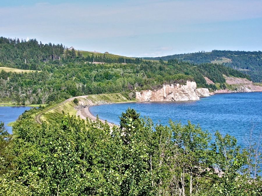 The Cape Breton and Central Nova Scotia (CB&CNS) Railway on its approach to Hectors Point