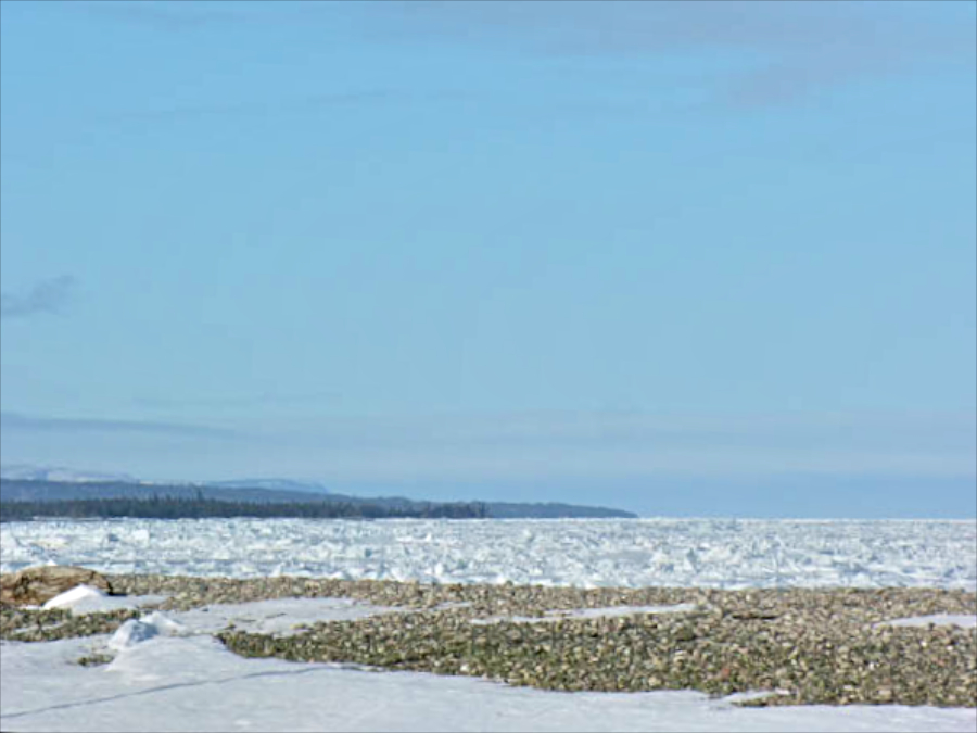 Ice-covered St Anns Bay from Jersey Cove