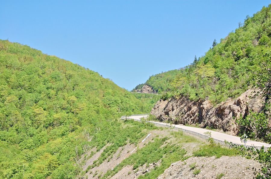 Looking up the Cabot Trail from the highest look-off on North Mountain