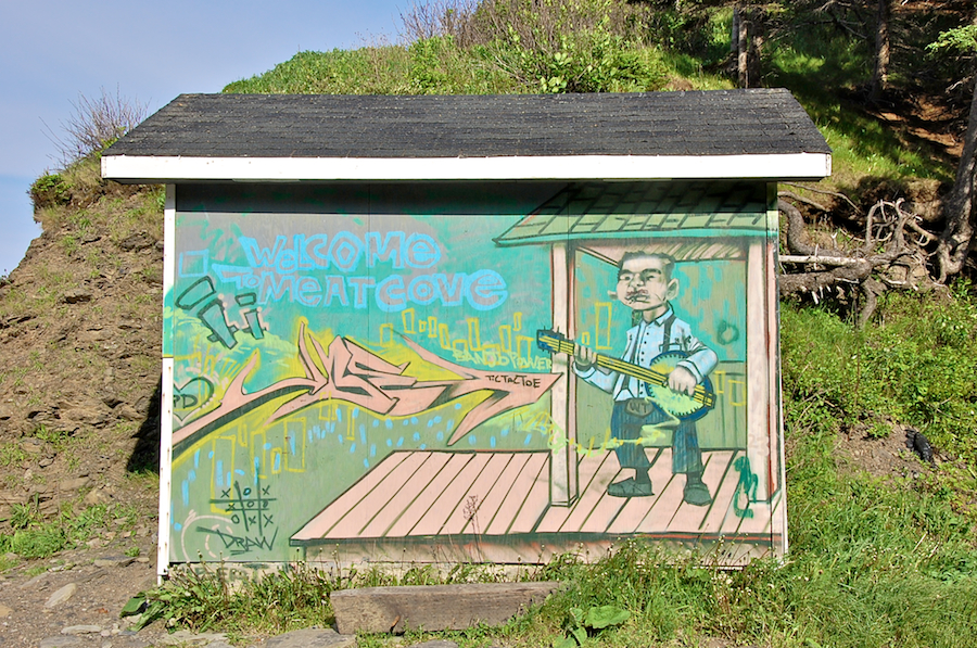 Mural on storage shed wall