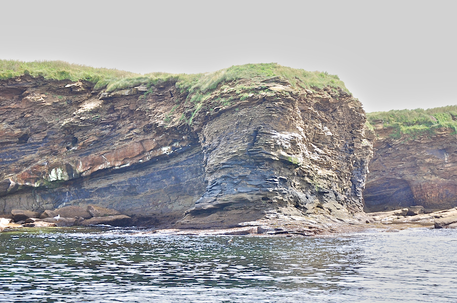 Close-up of rounded rock column