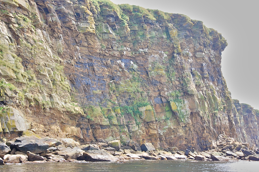 Close-up view of the cliffs