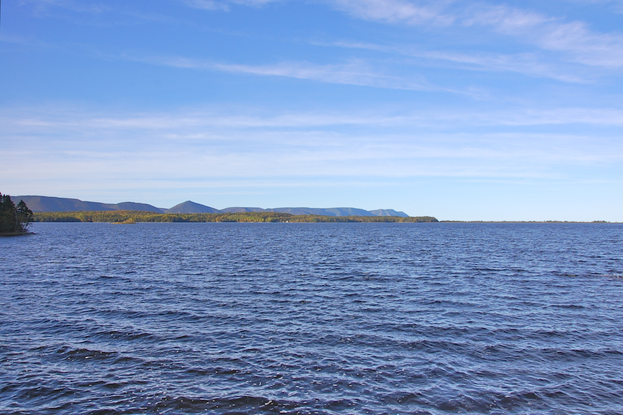 North Mountain, Wilkie Sugar Loaf, and the Cape North Massif from across South Harbour