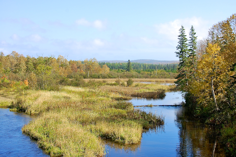 Unnamed Brook enters the Baddeck River at Baddeck Bridge