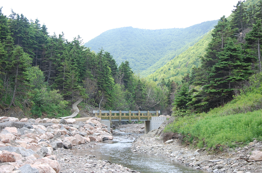 The bridge over Meat Cove Brook on the Meat Cove Beach Road