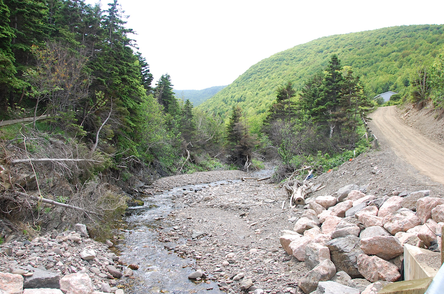 View upstream from the bridge over Meat Cove Brook on the Meat Cove Beach Road