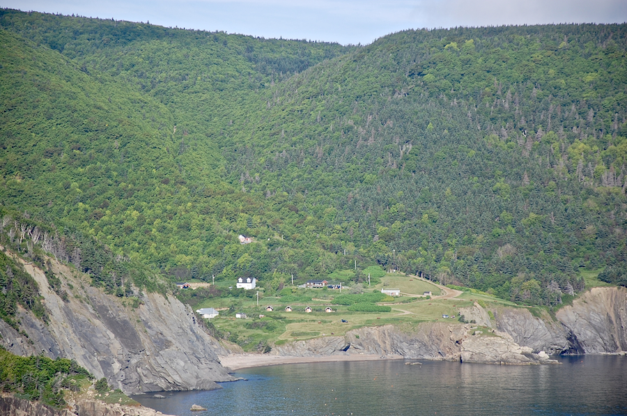 Meat Cove nestled below the Cape Breton Highlands