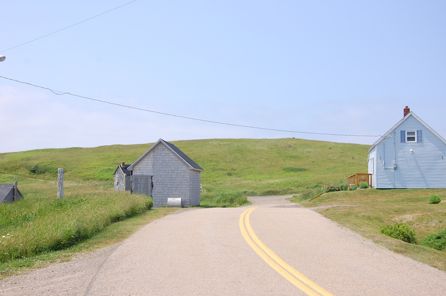 The driveable end of Chéticamp Island Road above le Havre-de-la-Pointe