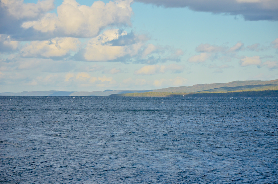 The eastern shore of the Great Bras d’Or Lake north of Christmas Island