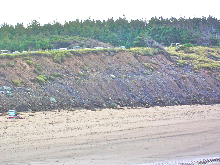 Cliff above the beach at West Mabou Beach Provincial Park