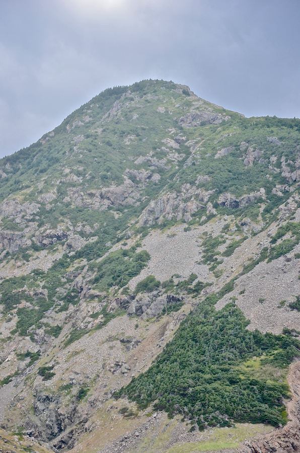 The higher inland peak of “Between-the-Delaneys Mountain”