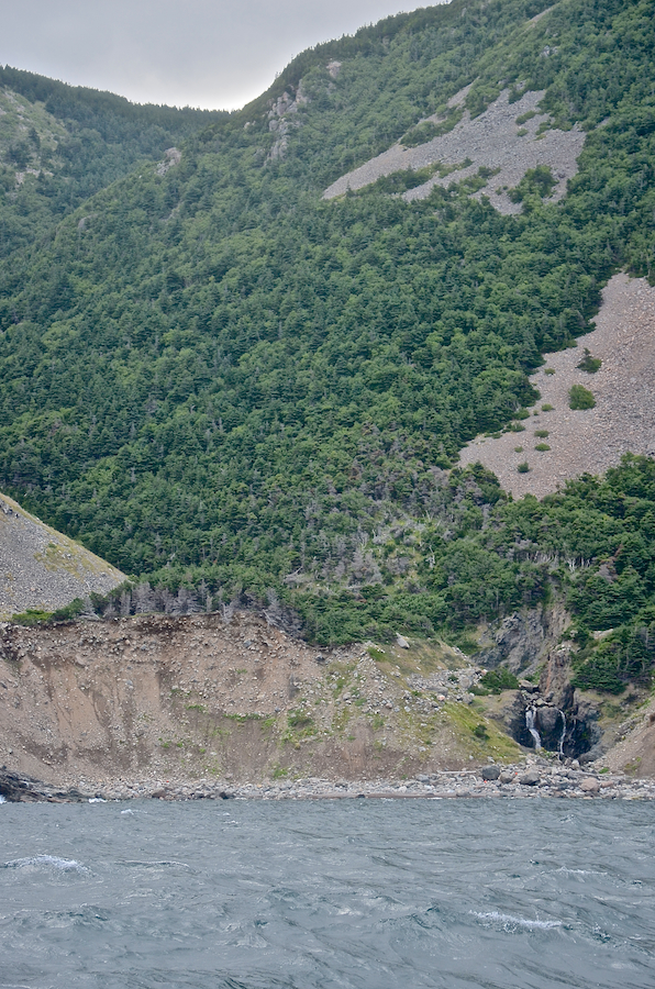 Upper Delaneys Brook mouth, falls, and valley