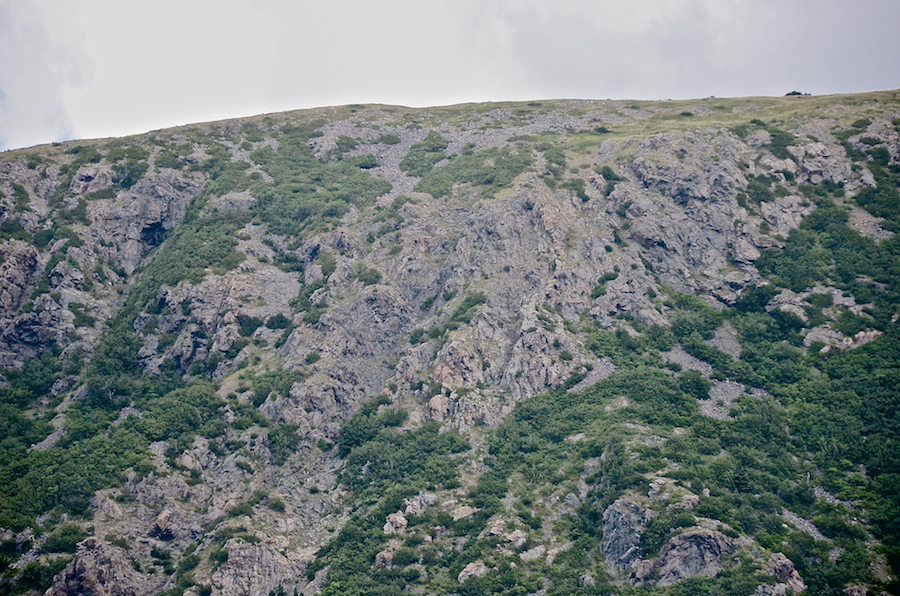 Cliffs below the long southern ridge of “Delaneys Mountain”
