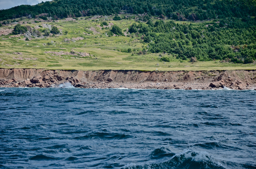 Telephoto view of the coast close to the mouth of French Brook