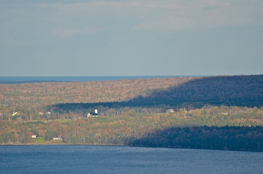 Looking across to Big Bras d’Or on Boularderie Island