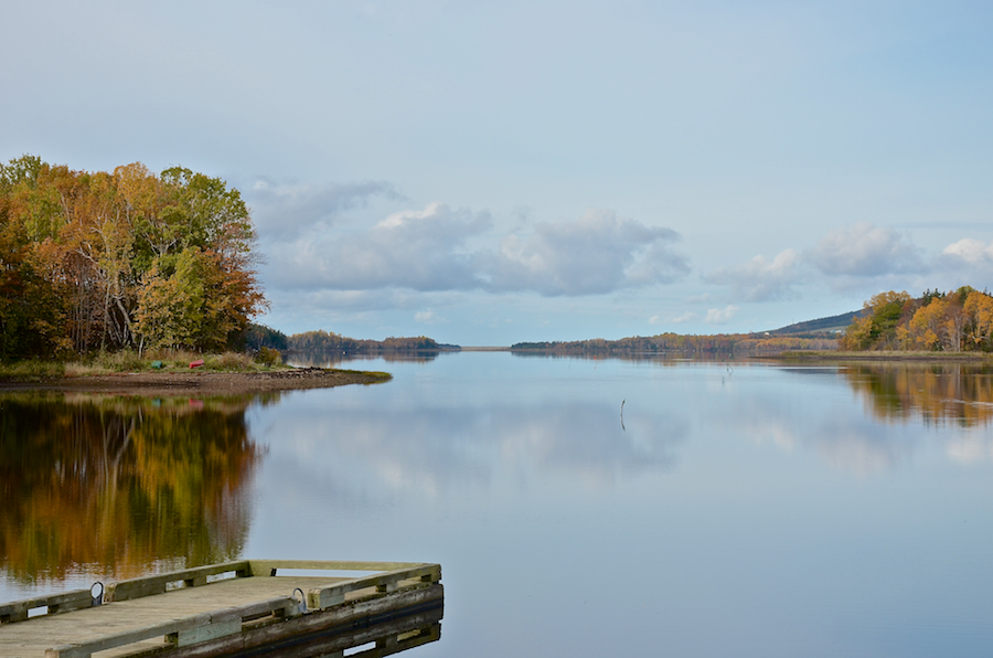 Looking west along the Mabou River from the Mabou Marina