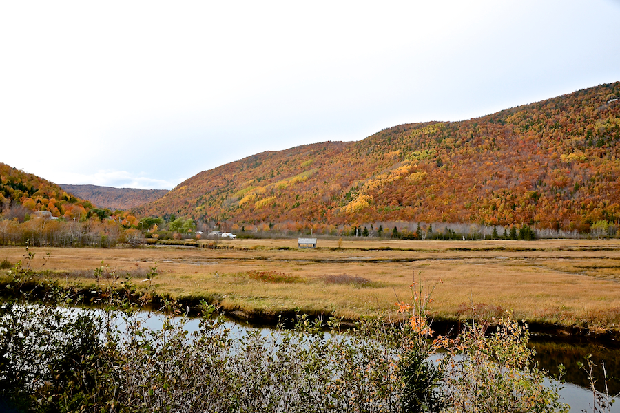 The Ingonish River valley from the Cabot Trail