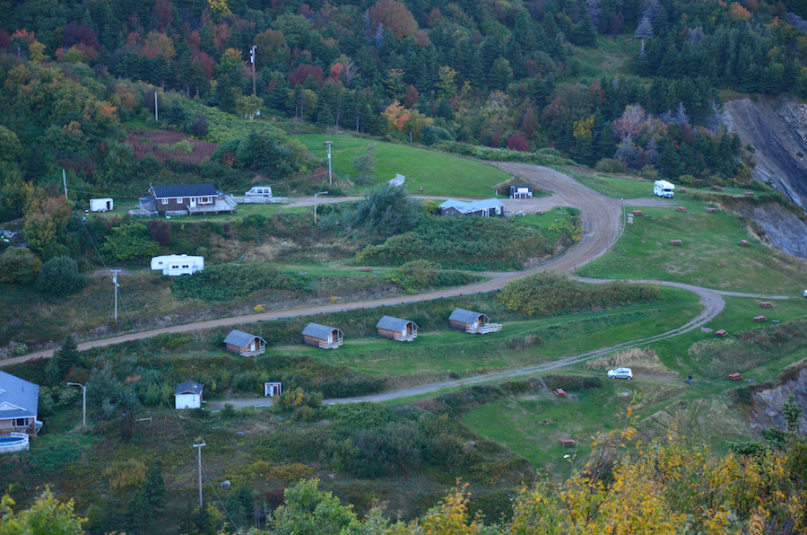 The northern end of Meat Cove Village and the Meat Cove Campground