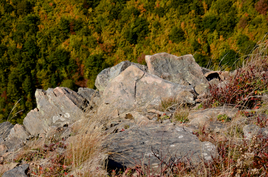 Close-up of the rocks below the north summit of Meat Cove Mountain