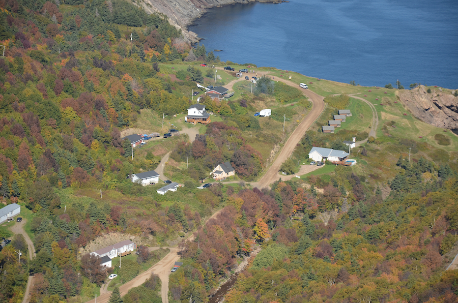 The north end of the village of Meat Cove as seen from Meat Cove Mountain